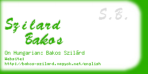 szilard bakos business card